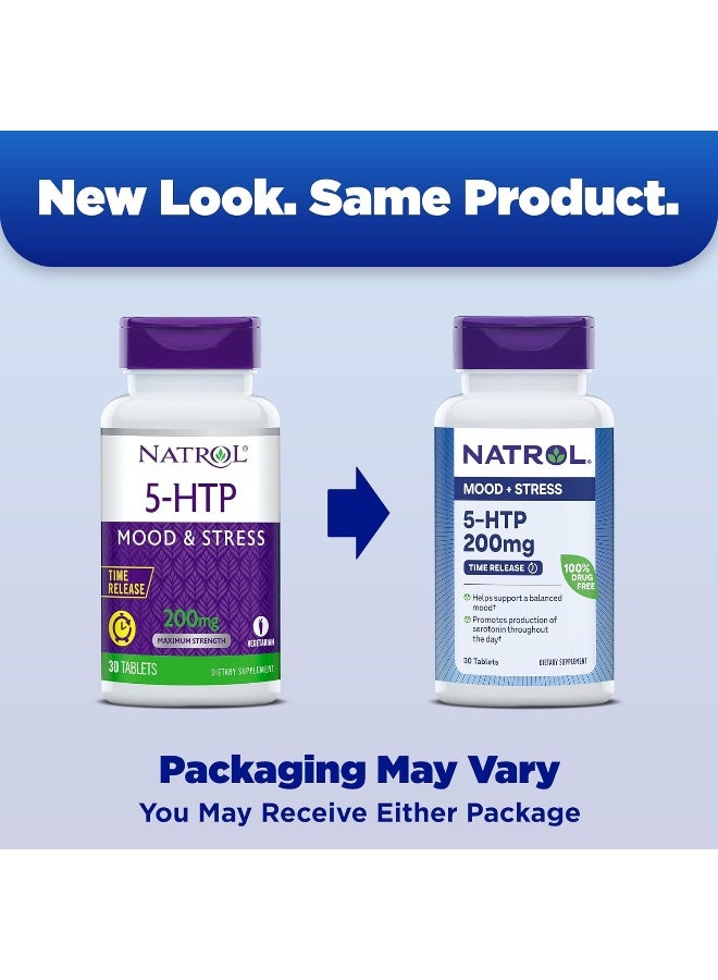 Natrol, 5-HTP, Time Release, Maximum Strength, 200 mg, 30 Tablets - Image 2